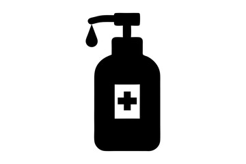 Hand Sanitizer Silhouette Vector Icon
