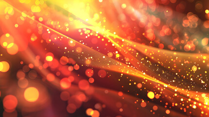 A vibrant abstract background with flowing colors and sparkling lights.