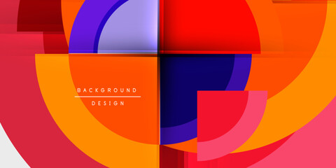 Obraz premium Techno circles and semi circles. Vector Illustration For Wallpaper, Banner, Background, Card, Book Illustration, landing page