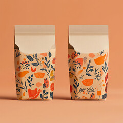 Packaging template mockup collection. With clipping Path included. Stand - up pouch Front view package
