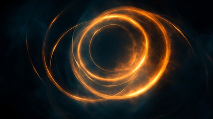 Abstract swirling orange light energy cosmic art
