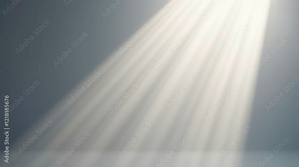 Poster rays of light emanating from top left light source isolated on white background. light beam overlay