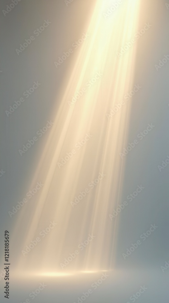 Poster rays of light emanating from top left light source isolated on white background. light beam overlay