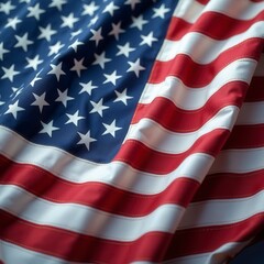 Fototapeta premium Waving American Flag Symbolizing Freedom And Patriotism