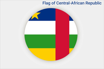 High detailed flag of Central-African Republic. National Central-African Republic flag. Africa. 3D illustration. © LumeLense