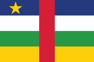 High detailed flag of Central-African Republic. National Central-African Republic flag. Africa. 3D illustration. © LumeLense