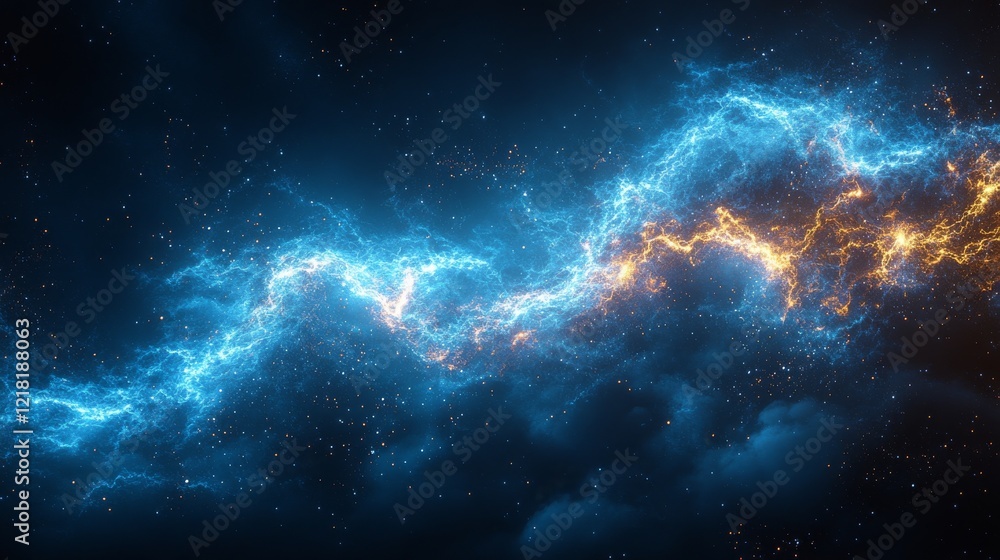 Poster illuminating power - an abstract rendering of a lightning bolt evoking energy and dynamism