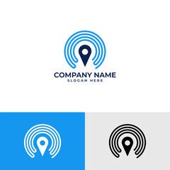 pin location symbol and concentric circles, representing global reach, connectivity, and precise navigation, movement, exploration, and a connected world, professionalism, technology, and innovation
