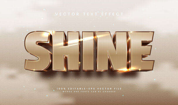 3d golden shine editable vector text effect, with minimalist elegant style