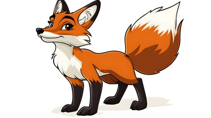 Obraz premium Foxe cartoon on white background