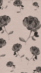Vintage Black Flower Wallpaper