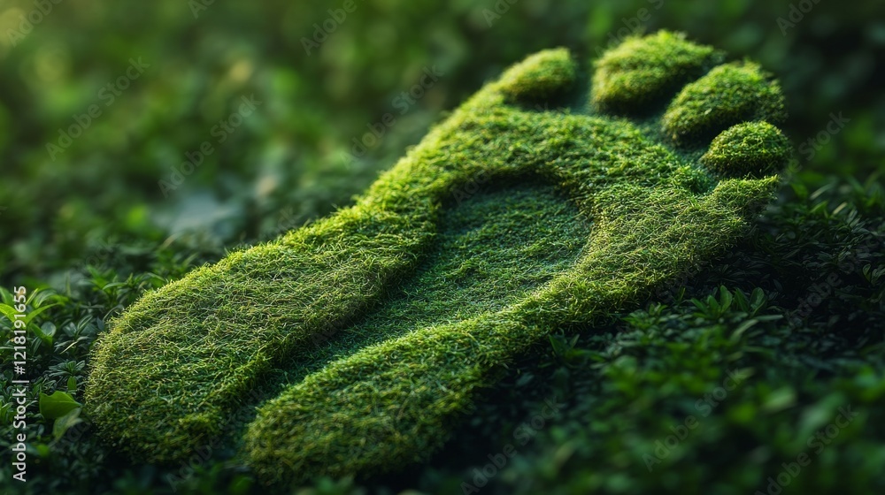 Poster simple illustration of a footprint symbol in minimalistic style for design and creative concepts