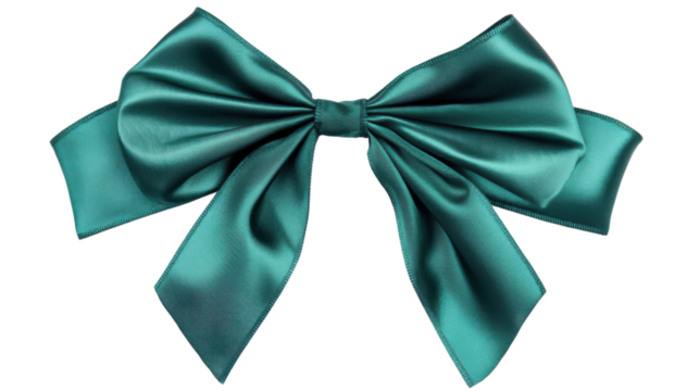 Green bow tie on transparent background