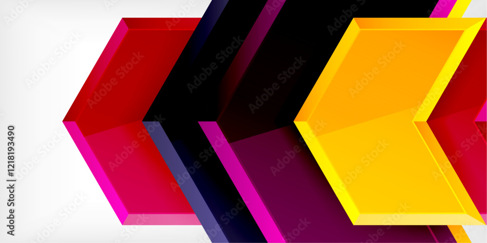Aufkleber vector 3d arrow techno design template