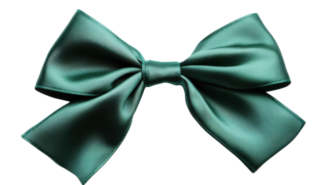 Green bow tie on transparent background