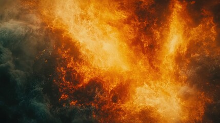 Fiery inferno, intense blaze, burning flames.  Abstract fire texture.