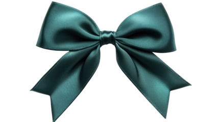 Green bow tie on transparent background