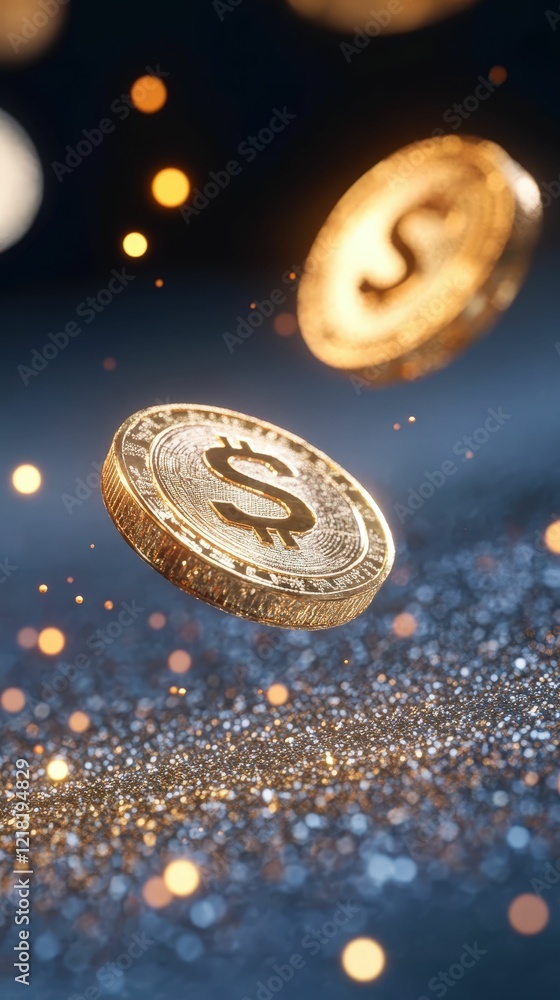 Poster dynamic money flow towards tax compliance abstract visualization business environment glowing concep