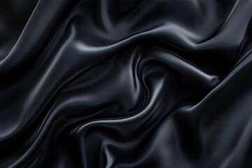 Obraz premium Dark gray silk fabric with elegant folds and wrinkles.