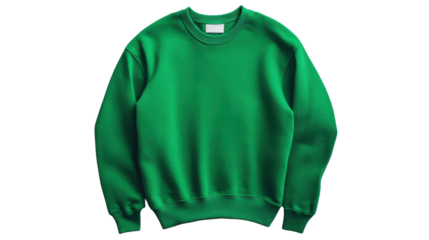 Green sweater sweatshirt on transparent background