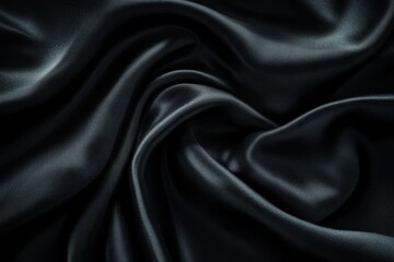Dark grey silk fabric with elegant folds and wrinkles.