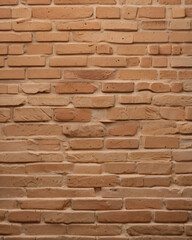 Obraz premium The brick wall features a mix of light and dark red bricks.