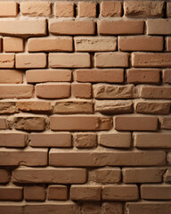 Obraz premium The brick wall features a mix of light and dark red bricks.