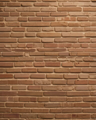 Fototapeta premium The brick wall features a mix of light and dark red bricks.