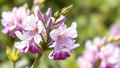 Obraz premium Stunning Pink and White Flowers Blooming in Garden