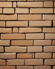Fototapeta premium The brick wall is composed of variously sized rectangular bricks.
