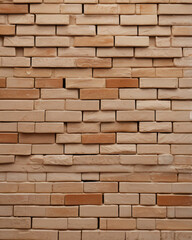 Obraz premium The brick wall is composed of variously sized rectangular bricks.