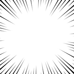 Black Line Art Burst Symmetrical Perspective Background With Radiating Strokes