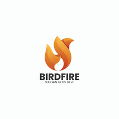 Bird Fire Gradient Colorful Logo
