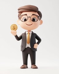 Financial consultant explaining tax savings strategies office 3d illustration professional environment front view education