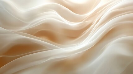 Fototapeta premium Elegant Draped Beige and White Sheer Fabric