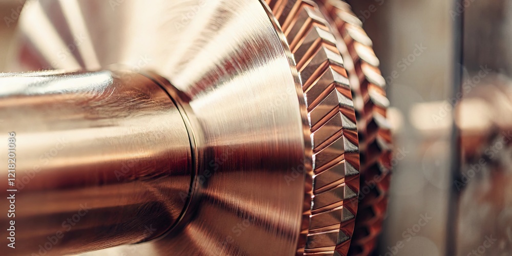 Poster a metal object with a spiral design and a shiny, metallic surface