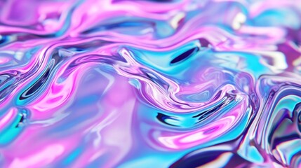 Abstract iridescent liquid swirls, vibrant background