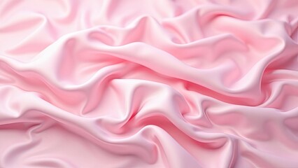 Obraz premium Smooth, shiny pink satin fabric with a silky texture creates a luxurious and elegant backdrop. Generative AI
