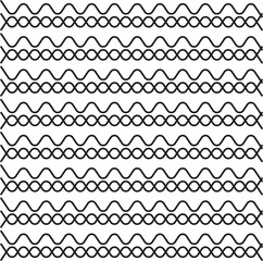 Minimalist Black and White Zigzag Line Drawing with Wave-Like Patterns