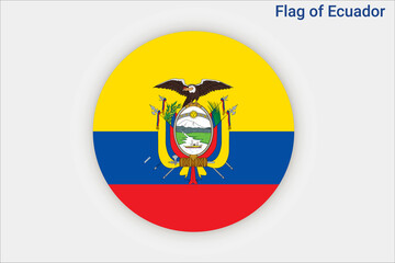 Fototapeta premium High detailed flag of Ecuador. National Ecuador flag. South America. 3D illustration.