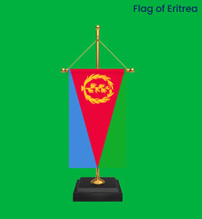 High detailed flag of Eritrea. National Eritrea flag. Africa. 3D illustration.
