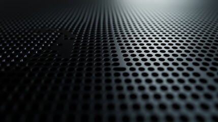 Abstract Black Metal Perforated Surface Texture