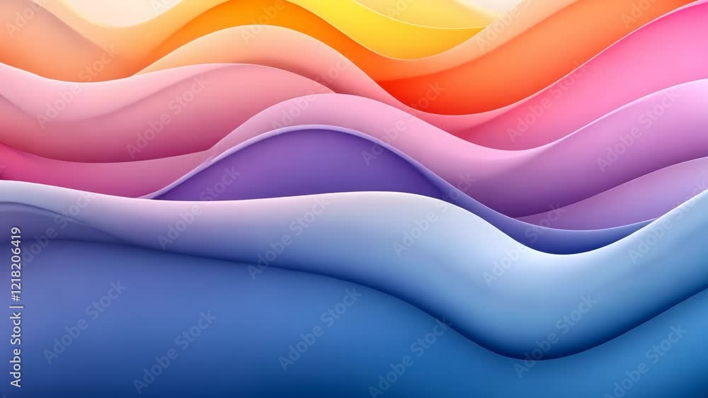 Poster colorful abstract waves flow together in a harmonious display of shapes and gradients