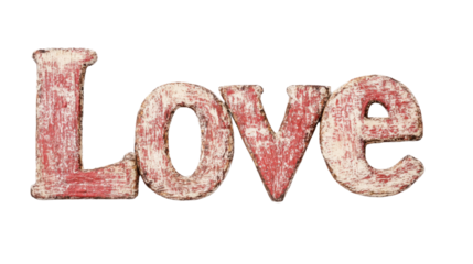 Word Love on transparent background
