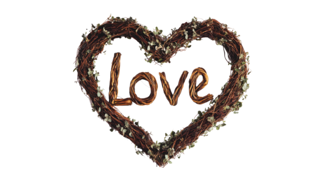 Word Love on transparent background