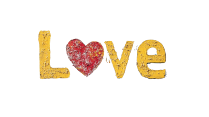 Word Love on transparent background