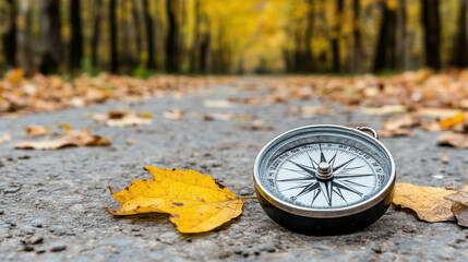 broken compass lying on ground symbolizes being lost in nature