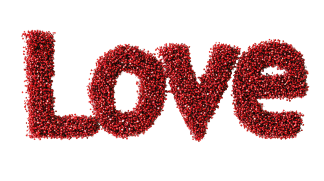 Word Love on transparent background
