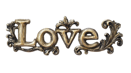 Word Love on transparent background