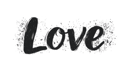 Word Love on transparent background